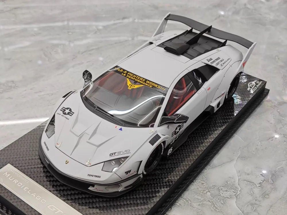 [VIP] 1:18 Lamborghini 2009 Murcielago GT EVO Liberty Walk Gray Model Car Resin