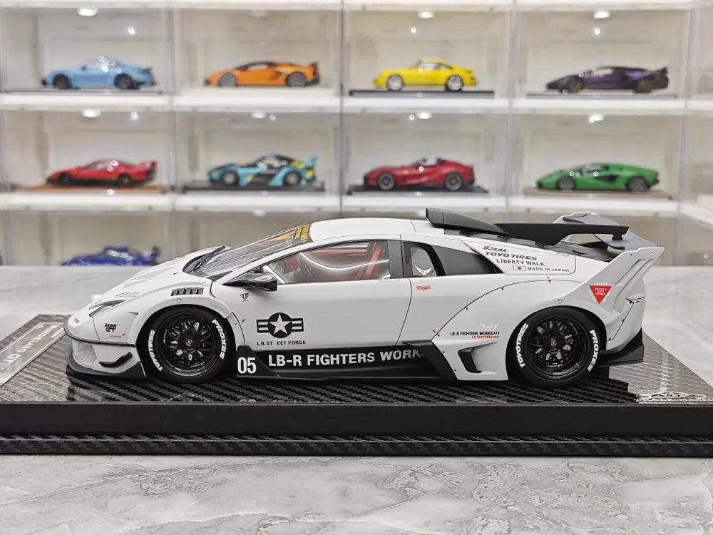 [VIP] 1:18 Lamborghini 2009 Murcielago GT EVO Liberty Walk Gray Model Car Resin
