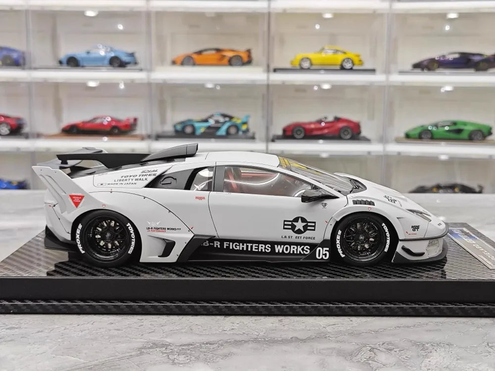 [VIP] 1:18 Lamborghini 2009 Murcielago GT EVO Liberty Walk grå modellbil harts