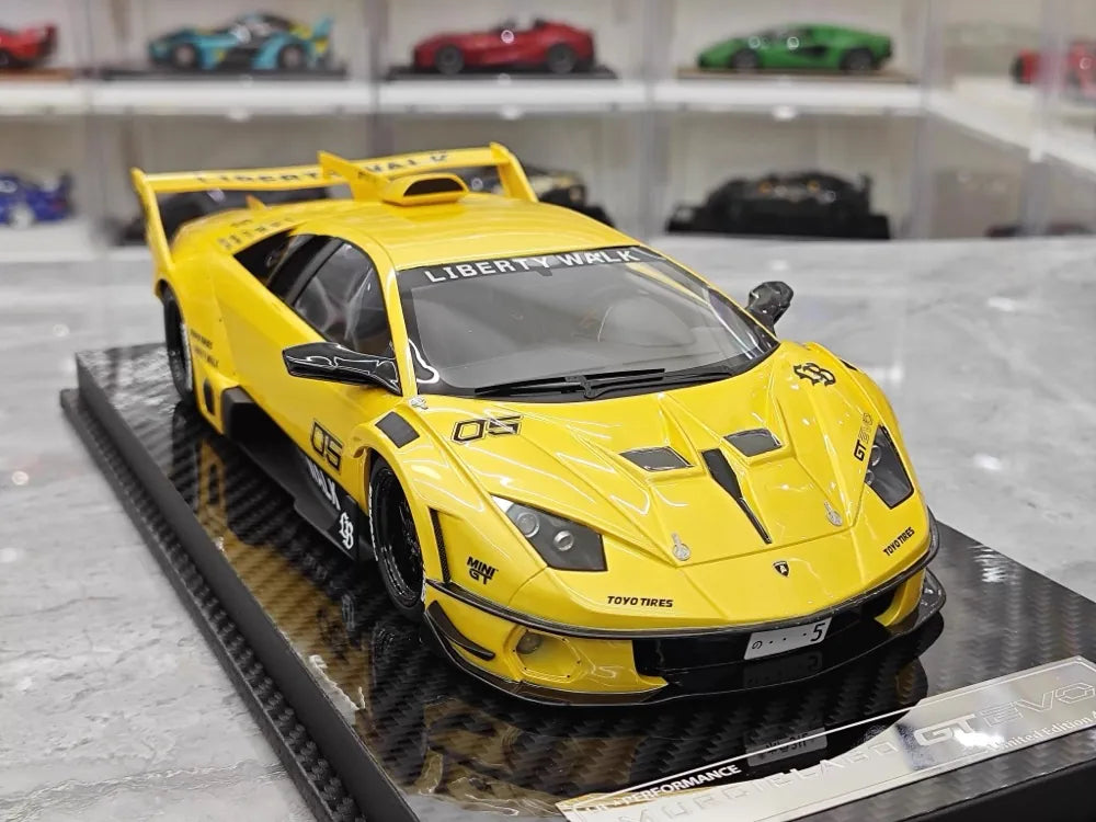 [VIP] 1:18 Lamborghini 2009 Murcielago GT EVO Liberty Walk giallo modellino di auto resina