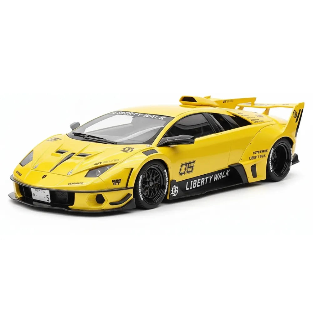 [VIP] 1:18 Lamborghini 2009 Murcielago GT EVO Liberty Walk Yellow Model Car Resin