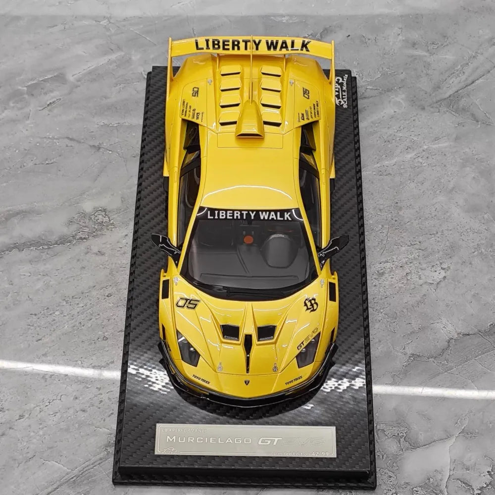 [VIP] 1:18 Lamborghini 2009 Murcielago GT EVO Liberty Walk giallo modellino di auto resina