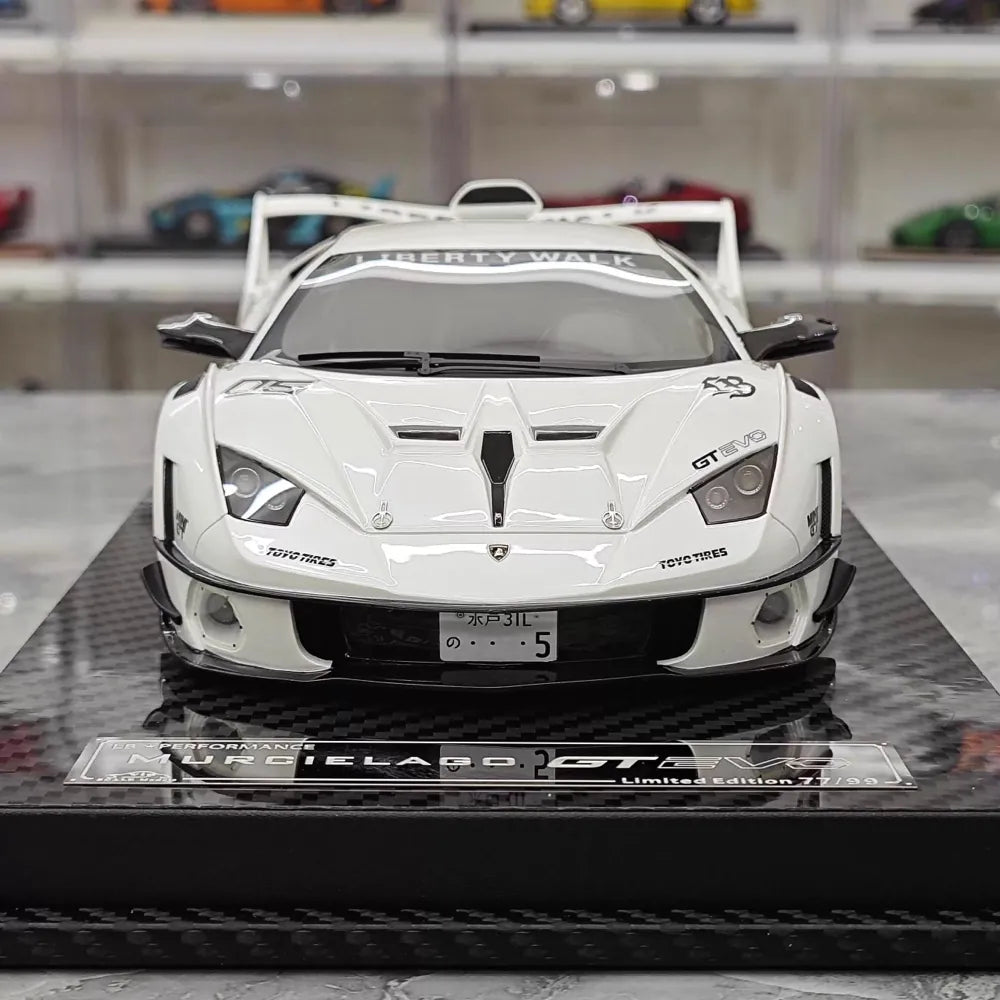 [VIP] 1:18 Lamborghini 2009 Murcielago GT EVO Liberty Walk White Model Car Resin