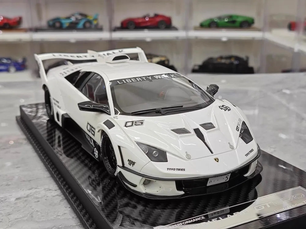 [VIP] 1:18 Lamborghini 2009 Murcielago GT EVO Liberty Walk White Model Car Resin