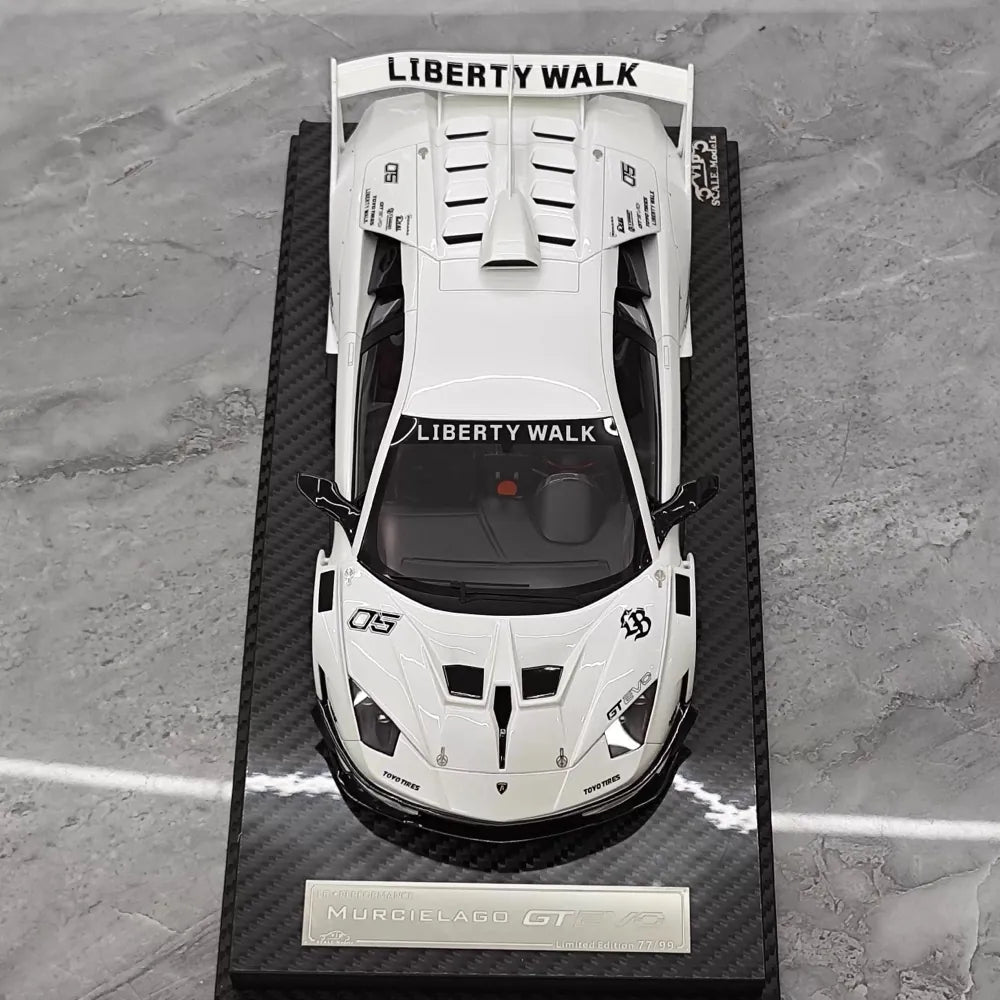 [VIP] 1:18 Lamborghini 2009 Murcielago GT EVO Liberty Walk White Model Car Resin