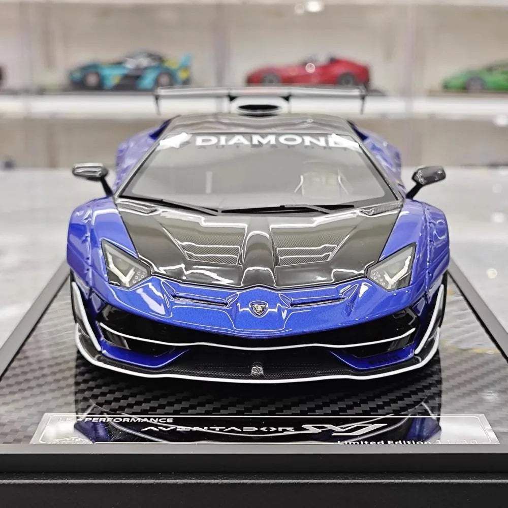 [VIP] 1:18 Lamborghini 2019 Aventador SVJ Liberty Walk blu modellino di auto resina