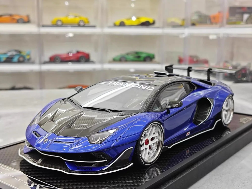 [VIP] 1:18 Lamborghini 2019 Aventador SVJ Liberty Walk blauw modelauto Hars