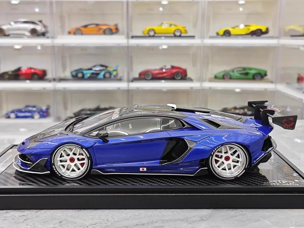 [VIP] 1:18 Lamborghini 2019 Aventador SVJ Liberty Walk blu modellino di auto resina