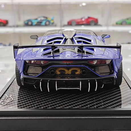 [VIP] 1:18 Lamborghini 2019 Aventador SVJ Liberty Walk Blue Model Car Resin