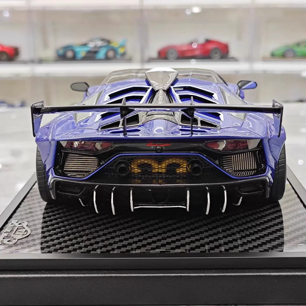 [VIP] 1:18 Lamborghini 2019 Aventador SVJ Liberty Walk blu modellino di auto resina