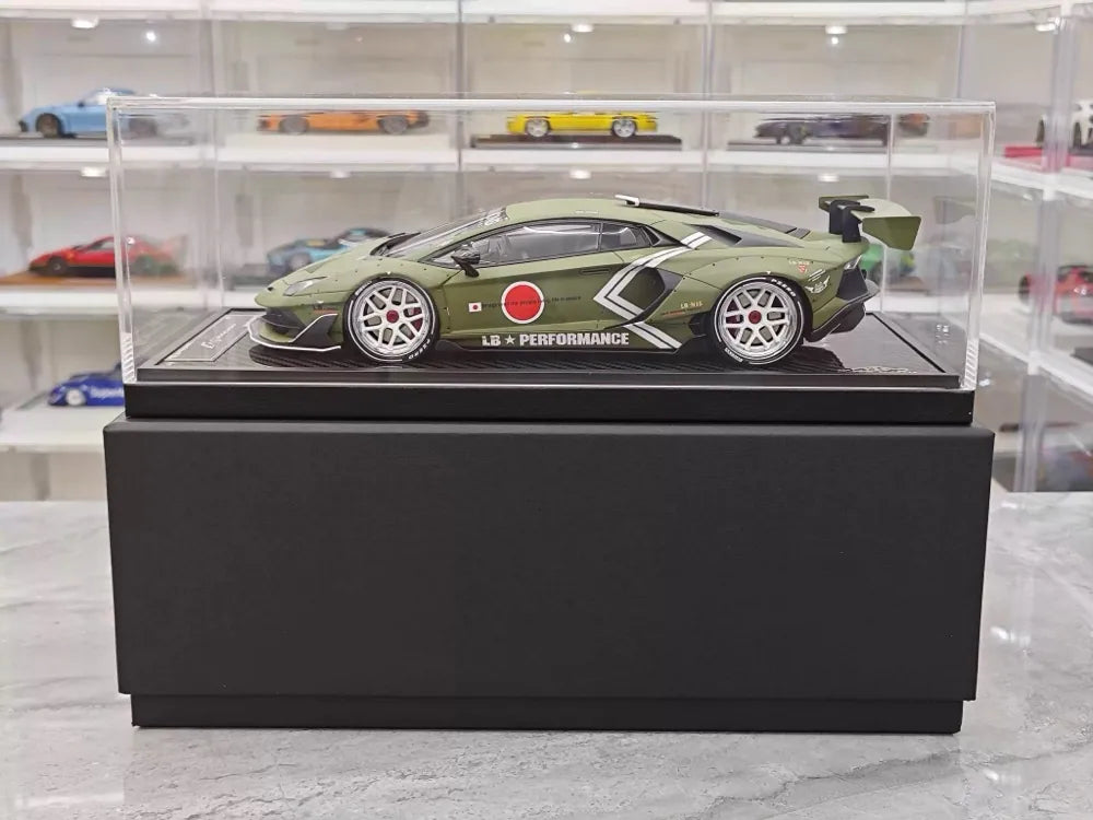 [VIP] 1:18 Lamborghini 2019 Aventador SVJ Liberty Walk vihreä pienoismalli Hartsi