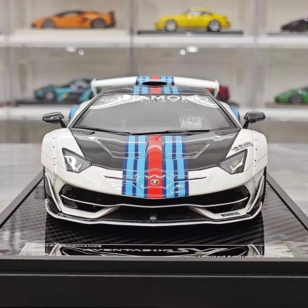 [VIP] 1:18 Lamborghini 2019 Aventador SVJ Liberty Walk Martini modellino di auto resina
