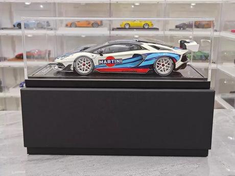 [VIP] 1:18 Lamborghini 2019 Aventador SVJ Liberty Walk Martini Model Car Resin