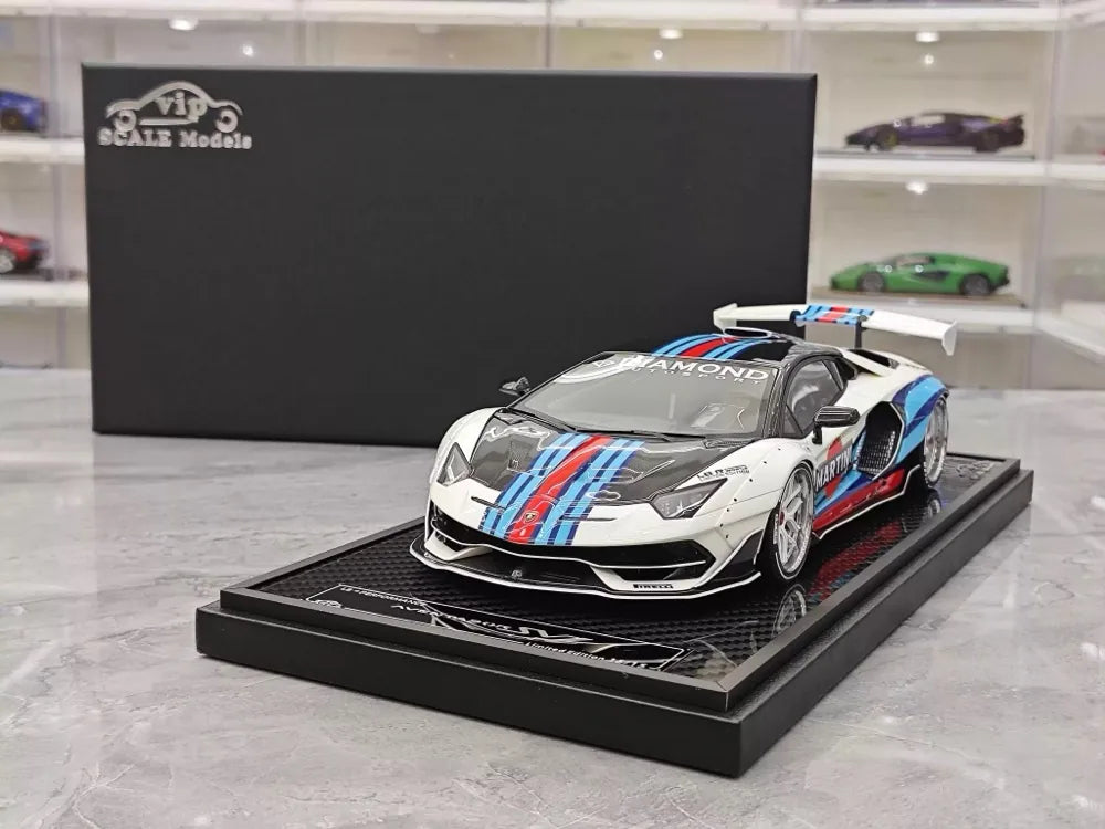 [VIP] 1:18 Lamborghini 2019 Aventador SVJ Liberty Walk Martini modelauto Hars