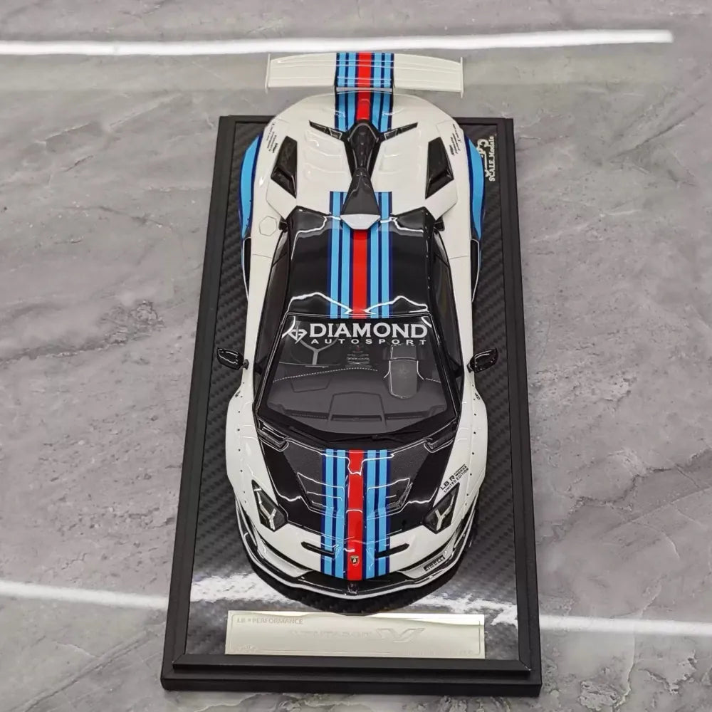[VIP] 1:18 Lamborghini 2019 Aventador SVJ Liberty Walk Martini modellino di auto resina