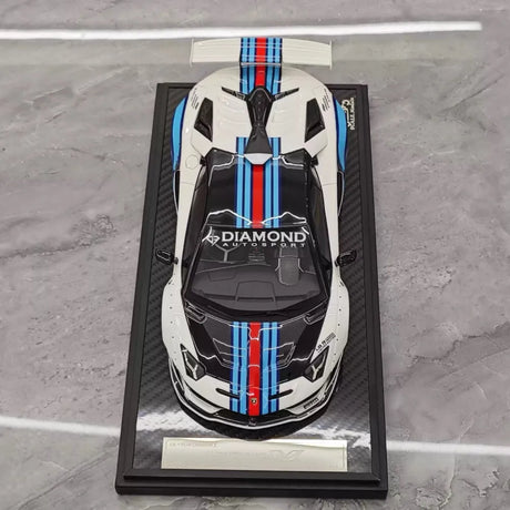 [VIP] 1:18 Lamborghini 2019 Aventador SVJ Liberty Walk Martini Model Car Resin