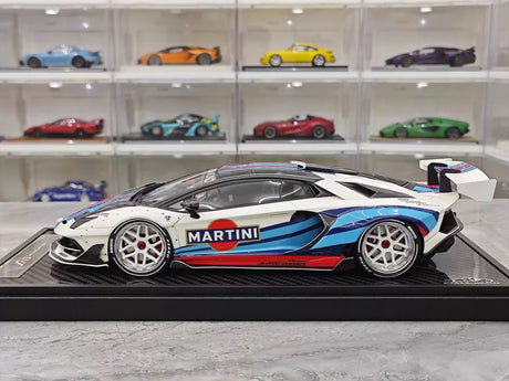 [VIP] 1:18 Lamborghini 2019 Aventador SVJ Liberty Walk Martini Model Car Resin