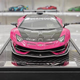 [VIP] 1:18 Lamborghini 2019 Aventador SVJ Liberty Walk rose voiture miniature Resin