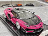 [VIP] 1:18 Lamborghini 2019 Aventador SVJ Liberty Walk rose voiture miniature Resin