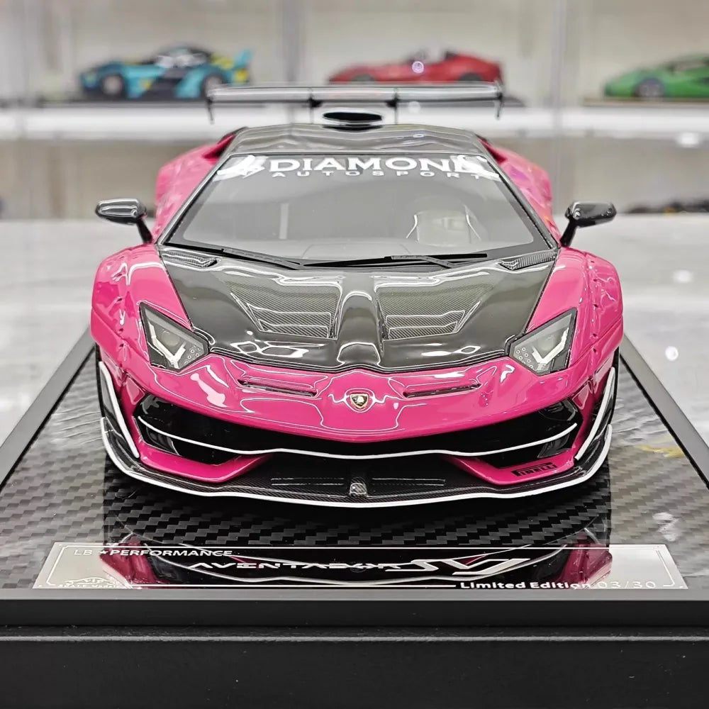 [VIP] 1:18 Lamborghini 2019 Aventador SVJ Liberty Walk Pink pienoismalli Hartsi