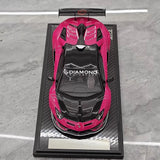 [VIP] 1:18 Lamborghini 2019 Aventador SVJ Liberty Walk rose voiture miniature Resin