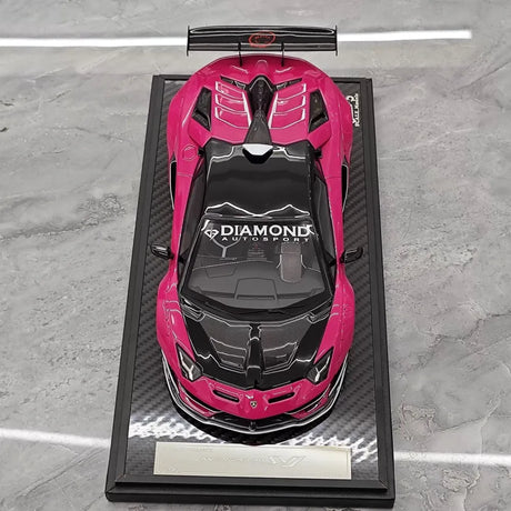 [VIP] 1:18 Lamborghini 2019 Aventador SVJ Liberty Walk Pink Model Car Resin