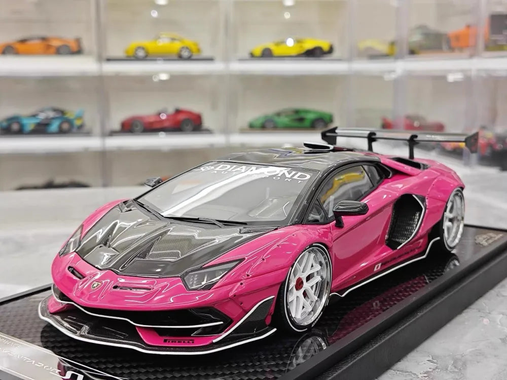 [VIP] 1:18 Lamborghini 2019 Aventador SVJ Liberty Walk Pink pienoismalli Hartsi