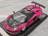 [VIP] 1:18 Lamborghini 2019 Aventador SVJ Liberty Walk rose voiture miniature Resin