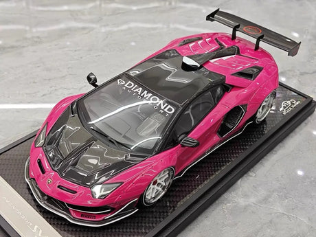 [VIP] 1:18 Lamborghini 2019 Aventador SVJ Liberty Walk Pink Model Car Resin
