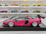 [VIP] 1:18 Lamborghini 2019 Aventador SVJ Liberty Walk rose voiture miniature Resin
