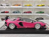 [VIP] 1:18 Lamborghini 2019 Aventador SVJ Liberty Walk rose voiture miniature Resin
