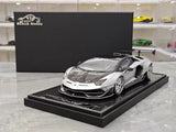 [VIP] 1:18 Lamborghini 2019 Aventador SVJ Liberty Walk シルバー モデルカー レジン