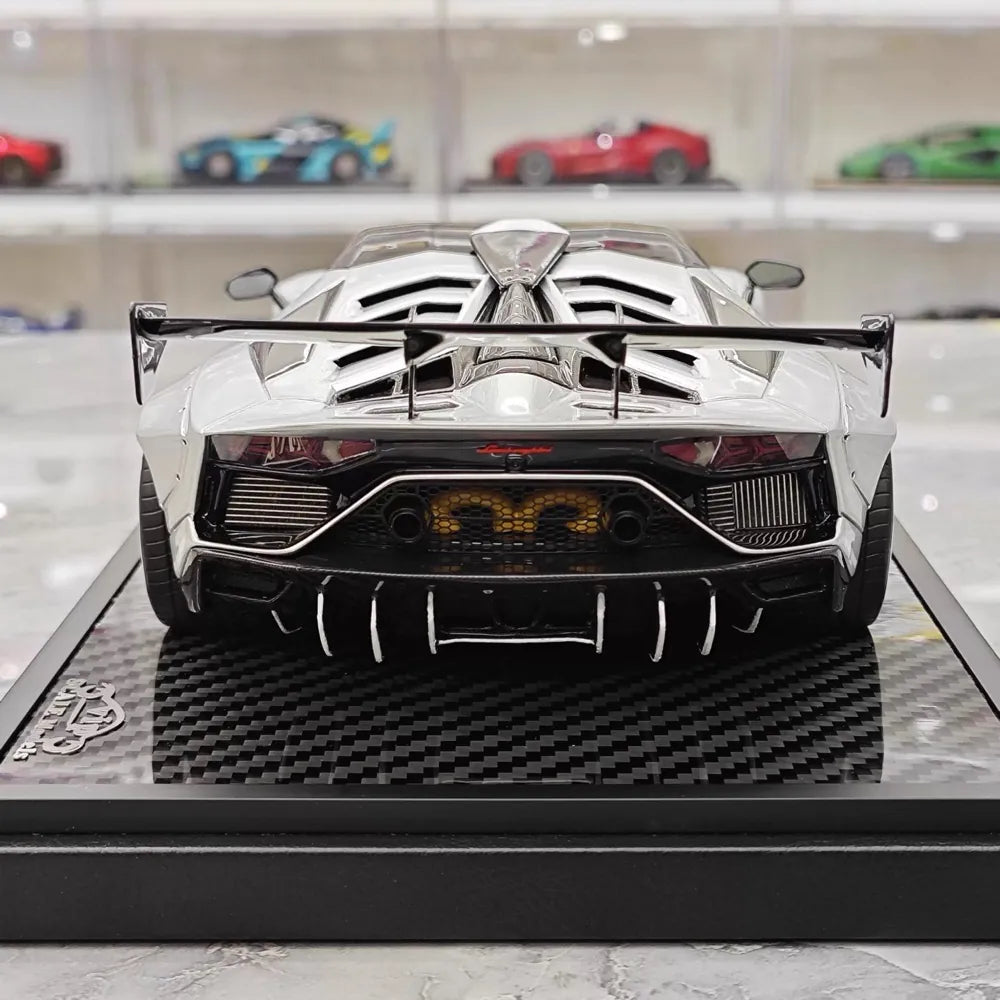 [VIP] 1:18 Lamborghini 2019 Aventador SVJ Liberty Walk シルバー モデルカー レジン