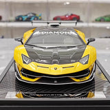 [VIP] 1:18 Lamborghini 2019 Aventador SVJ Liberty Walk Yellow Model Car Resin