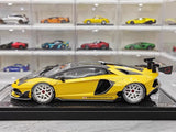 [VIP] 1:18 Lamborghini 2019 Aventador SVJ Liberty Walk Yellow Model Car Resin