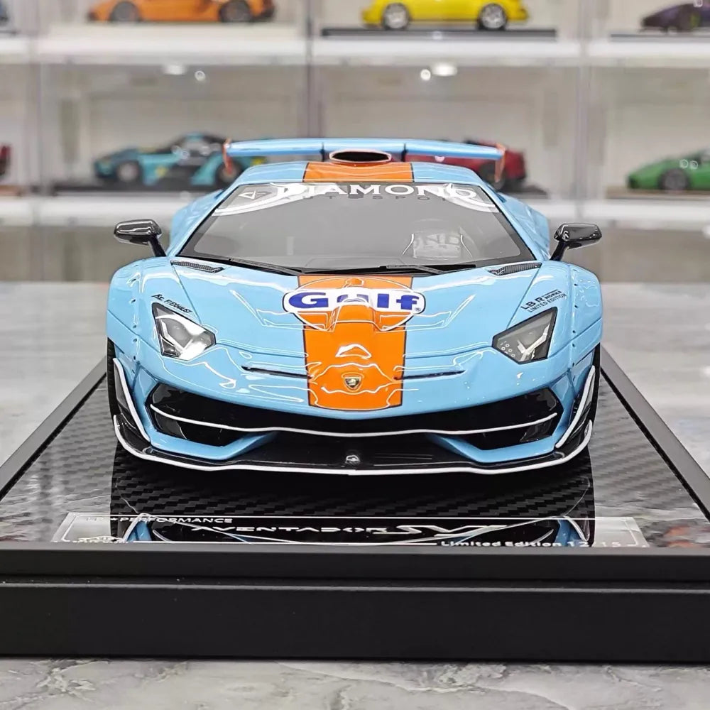 [VIP] 1:18 Lamborghini 2019 Aventador SVJ Liberty Walk Gulf modelauto Hars