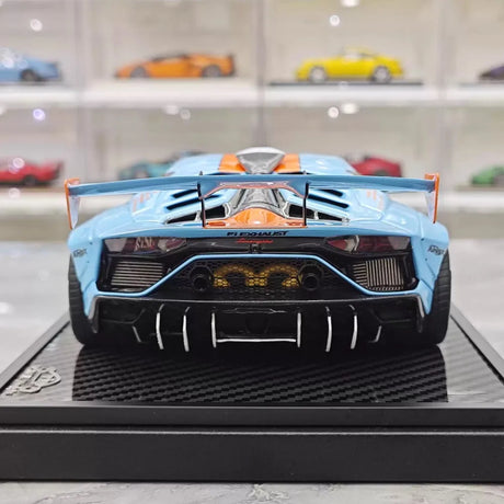 [VIP] 1:18 Lamborghini 2019 Aventador SVJ Liberty Walk Gulf Model Car Resin
