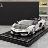 [VIP] 1:18 Lamborghini 2019 Aventador SVJ Liberty Walk vit modellbil resin