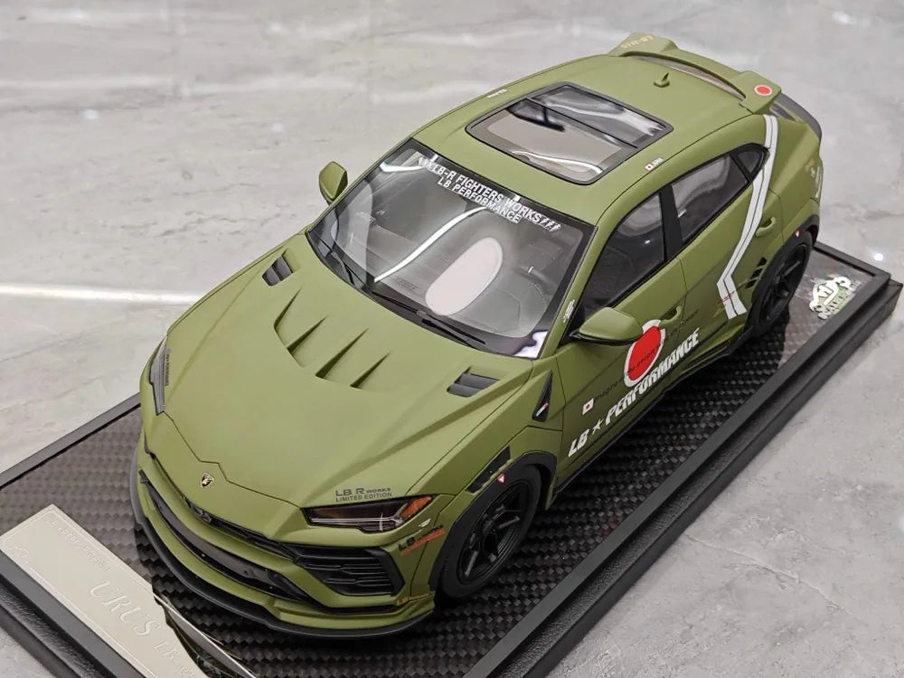 [VIP] 1:18 Lamborghini 2019 Urus Liberty Walk Green Model Car Resin