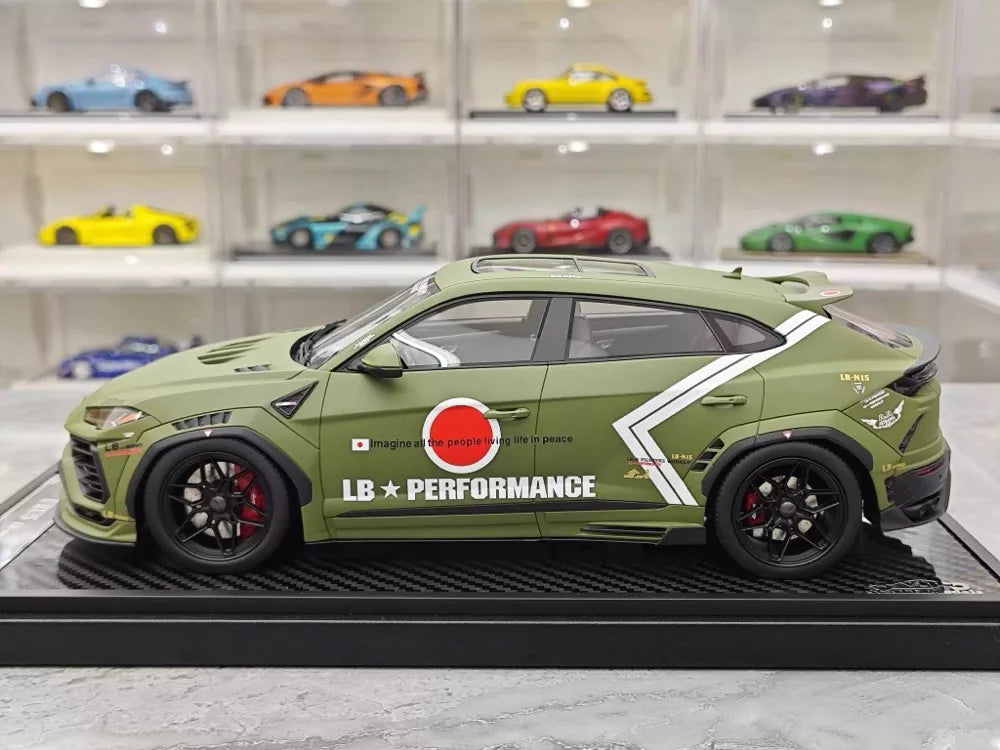 [VIP] 1:18 Lamborghini 2019 Urus Liberty Walk Green Model Car Resin