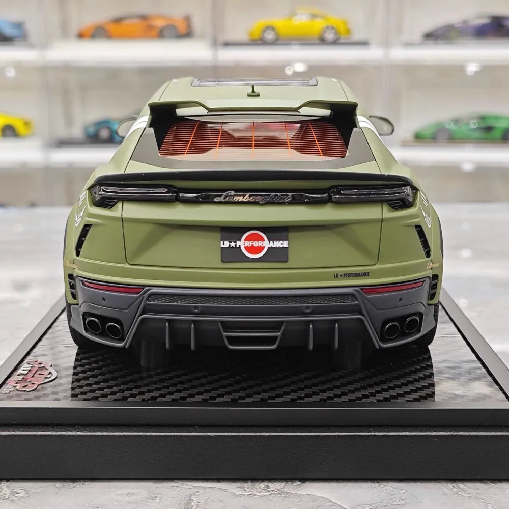 [VIP] 1:18 Lamborghini 2019 Urus Liberty Walk Green Model Car Resin