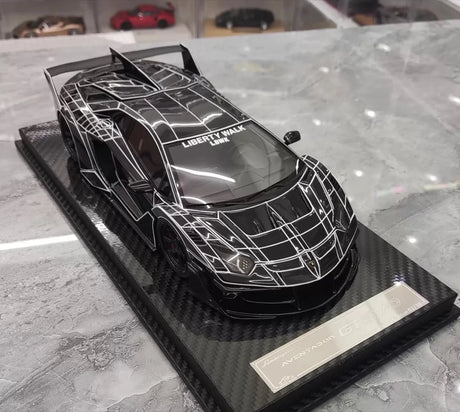 [VIP] 1:18 Lamborghini 2020 Aventador GT EVO Liberty Walk Black Model Car Resin