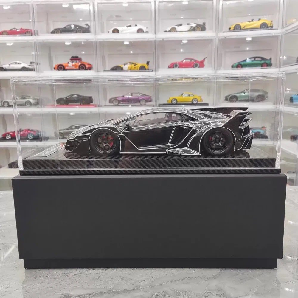 [VIP] 1:18 Lamborghini 2020 Aventador GT EVO Liberty Walk noir voiture miniature Resin