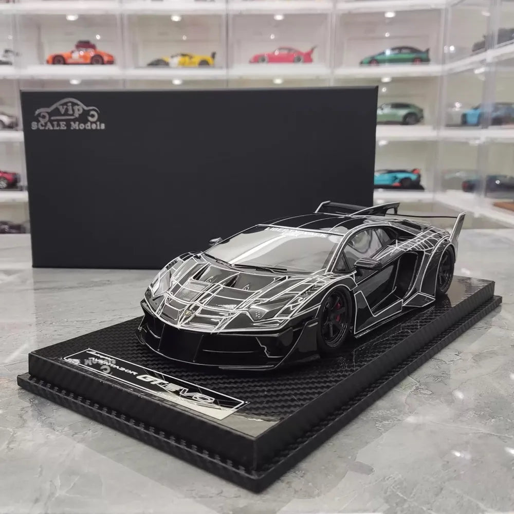 [VIP] 1:18 Lamborghini 2020 Aventador GT EVO Liberty Walk Black Model Car Resin