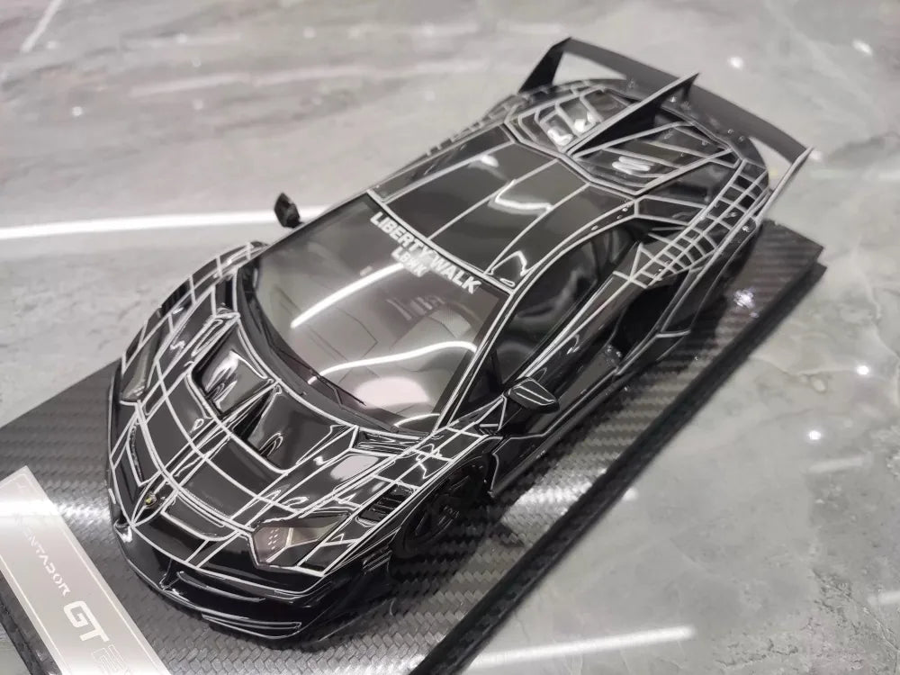 [VIP] 1:18 Lamborghini 2020 Aventador GT EVO Liberty Walk Black Model Car Resin