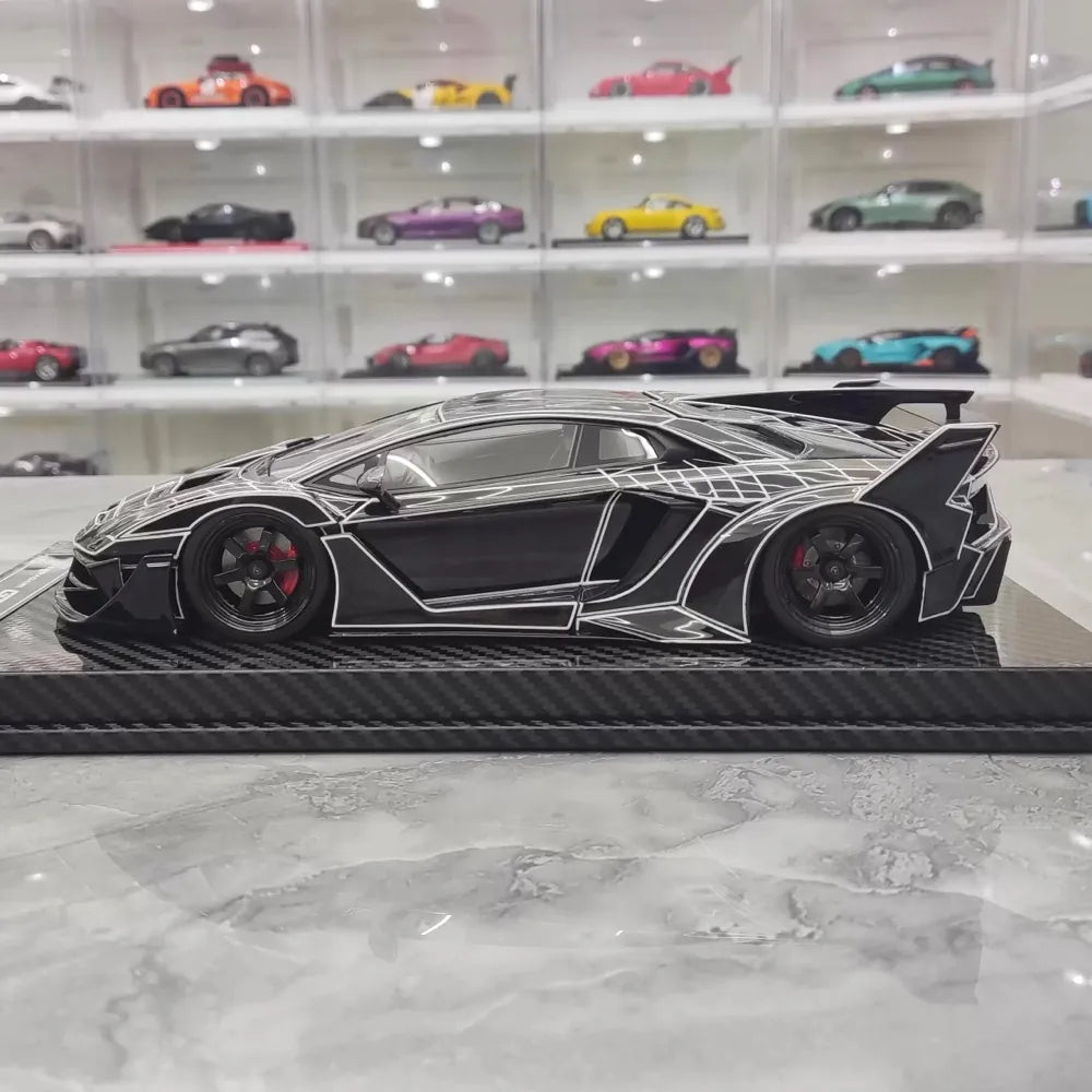 [VIP] 1:18 Lamborghini 2020 Aventador GT EVO Liberty Walk Black Model Car Resin