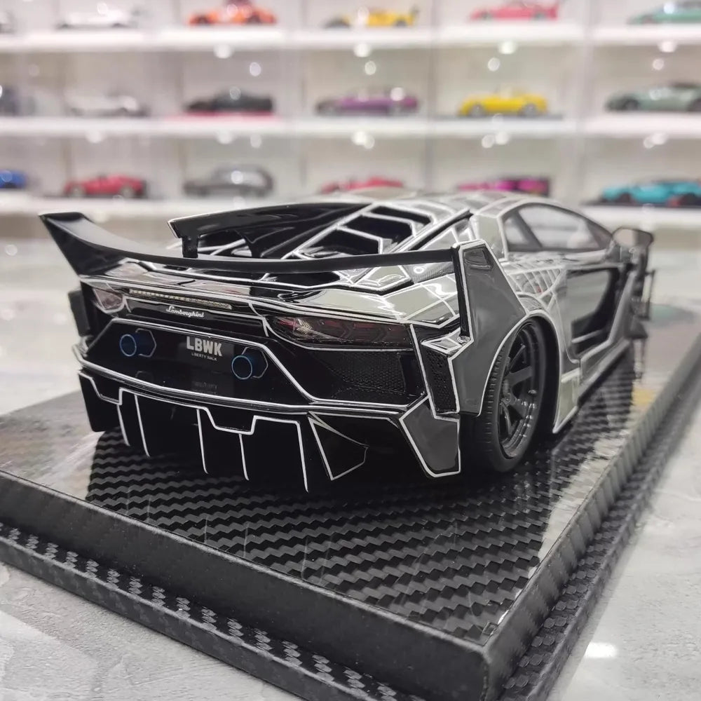 [VIP] 1:18 Lamborghini 2020 Aventador GT EVO Liberty Walk noir voiture miniature Resin