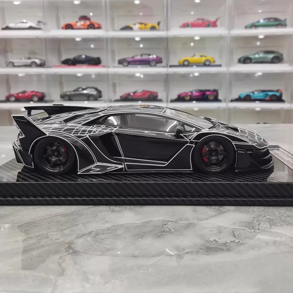 [VIP] 1:18 Lamborghini 2020 Aventador GT EVO Liberty Walk Black Model Car Resin