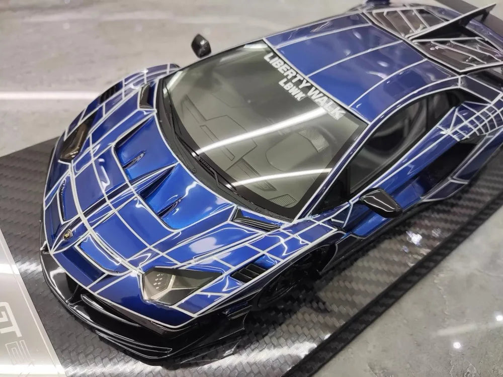 [VIP] 1:18 Lamborghini 2020 Aventador GT EVO Liberty Walk blu modellino di auto resina