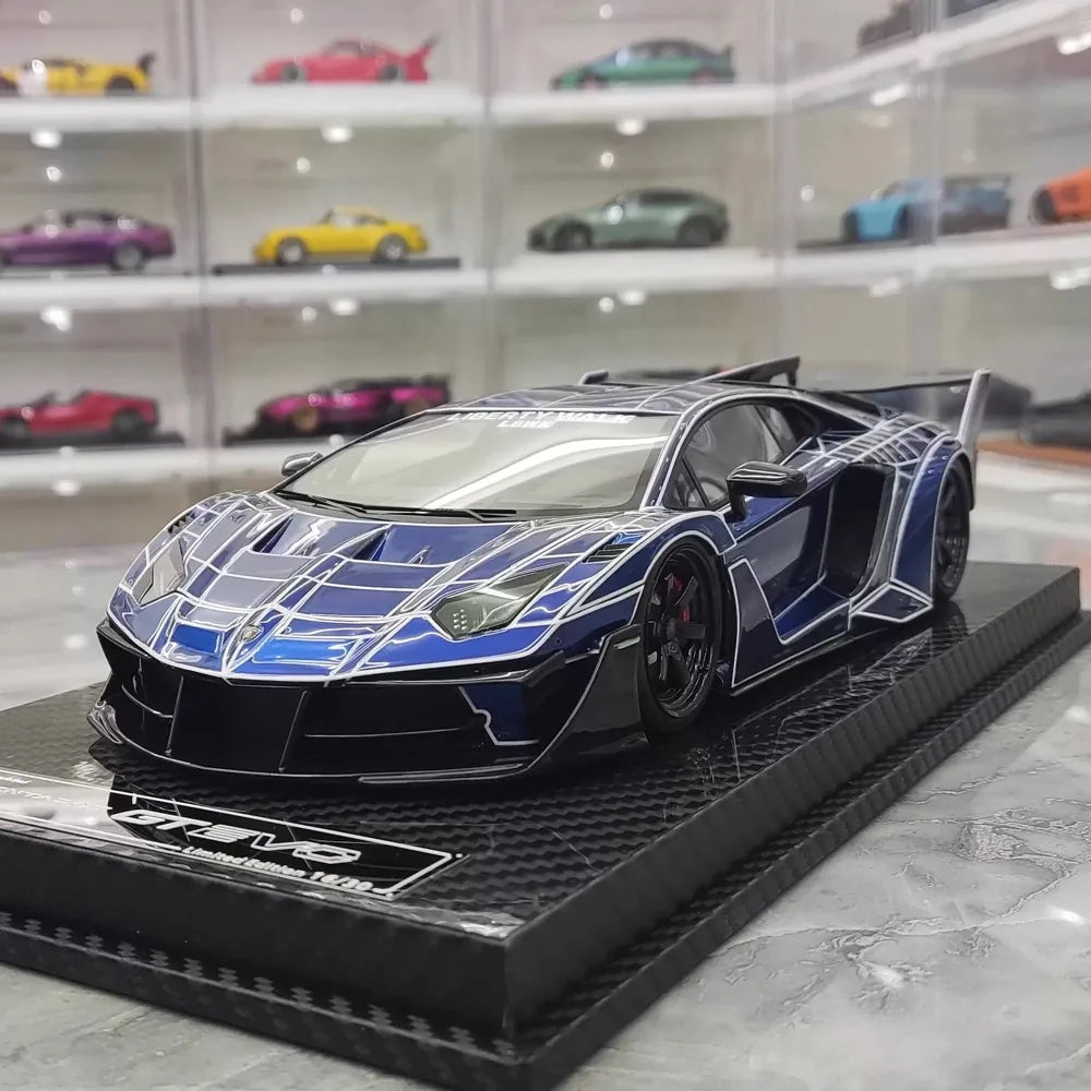 [VIP] 1:18 Lamborghini 2020 Aventador GT EVO Liberty Walk bleu voiture miniature Resin